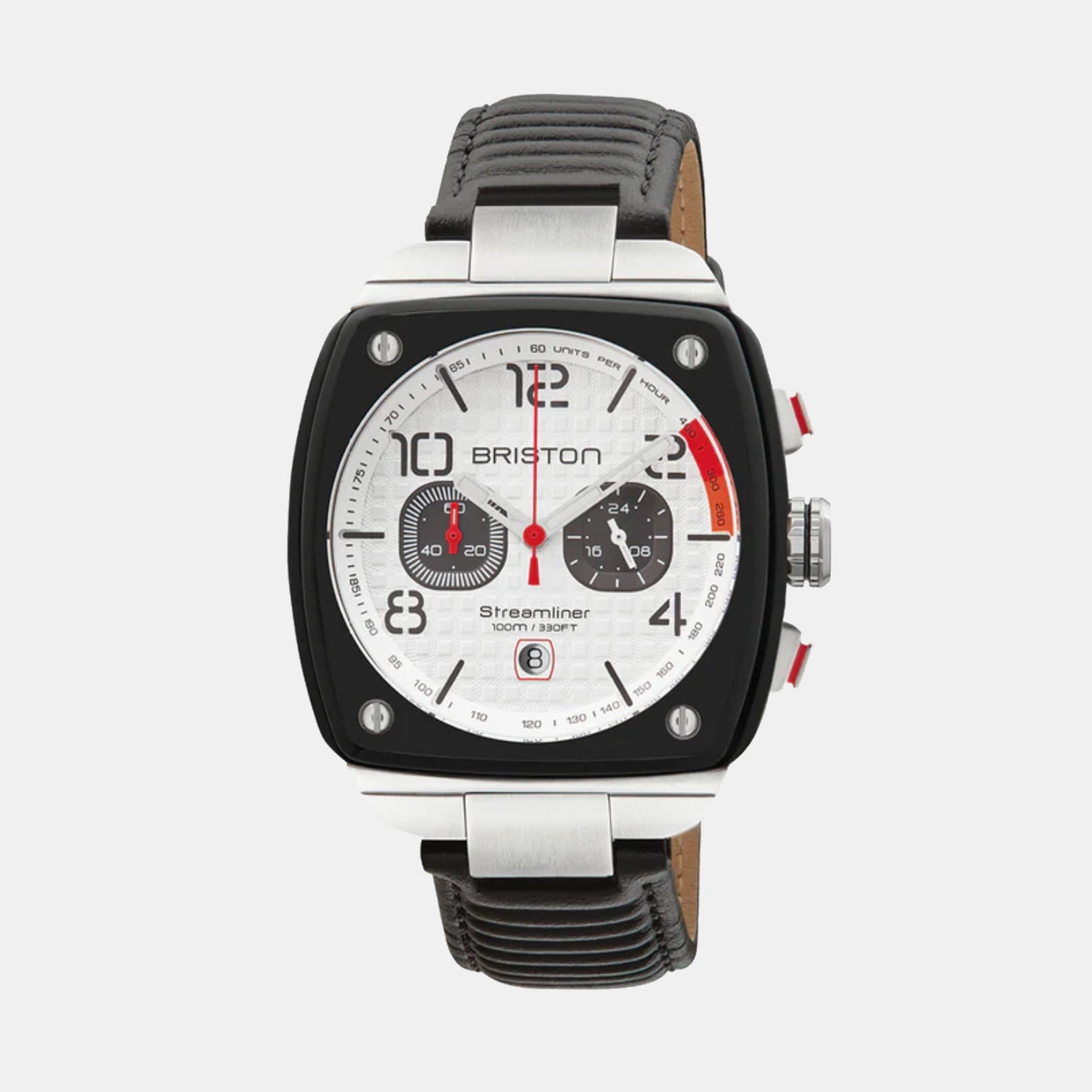 Briston Streamliner Urban Men Quartz White Dial Chronograph Stainless Steel Watch 24142.SA.B.2.LB-1