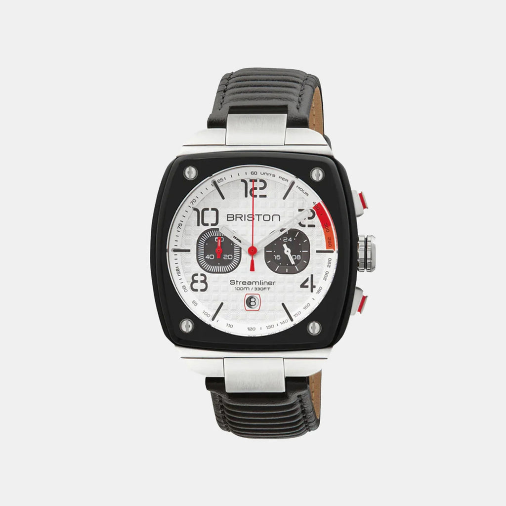 Streamliner Urban Men Quartz White Dial Chronograph Leather Watch 24142.Sa.B.2.Lb