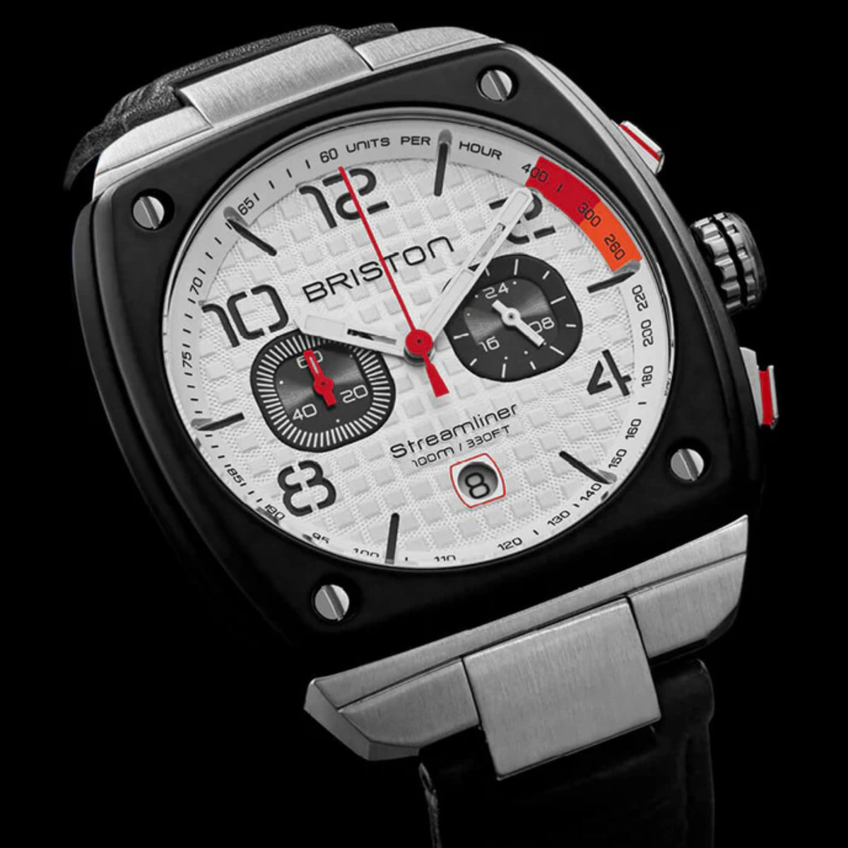 Briston Streamliner Urban Men Quartz White Dial Chronograph Stainless Steel Watch 24142.SA.B.2.LB-3