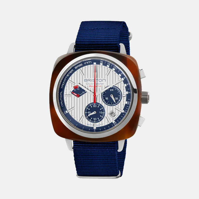 Briston Clubmaster Regatta Men Quartz White Dial Chronograph Nato Watch 241542.SA.T.2.NNB-1