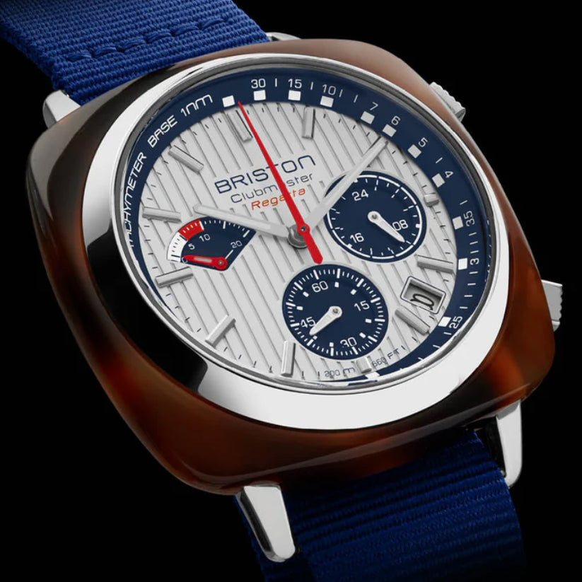 Briston Clubmaster Regatta Men Quartz White Dial Chronograph Nato Watch 241542.SA.T.2.NNB-2