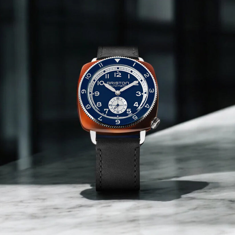 Briston Clubmaster Legend Men Automatic Navy Blue Dial Analog Leather Watch 241639.SA.T.15W.CH-3