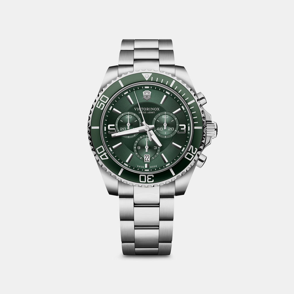 Maverick Men Quartz Green Dial Chronograph  Stainless Steel Watch 241946