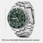 Maverick Men Quartz Green Dial Chronograph  Stainless Steel Watch 241946