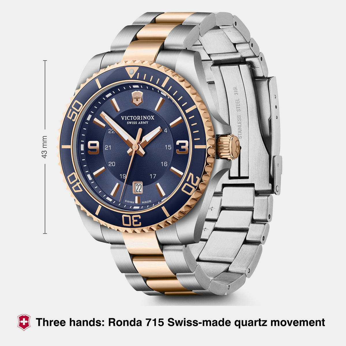 Maverick Men Quartz Blue Dial Analog  Stainless Steel Watch 241950