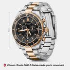 Maverick Men Quartz Black Dial Chronograph  Stainless Steel Watch 241952