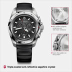 I.n.o.x. Men Quartz Black Dial Chronograph  Rubber Watch 241983