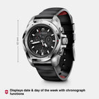 I.n.o.x. Men Quartz Black Dial Chronograph  Rubber Watch 241983