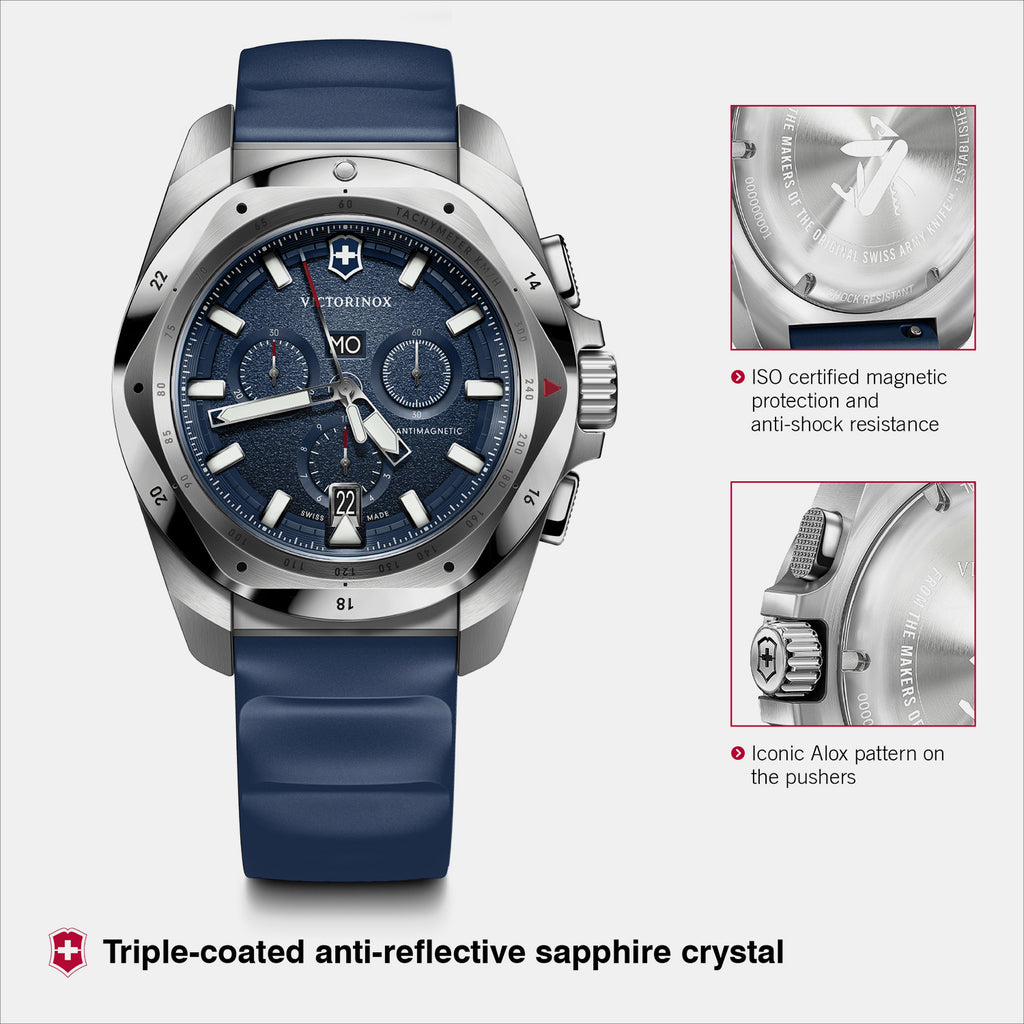 I.n.o.x. Men Quartz Blue Dial Chronograph  Rubber Watch 241984