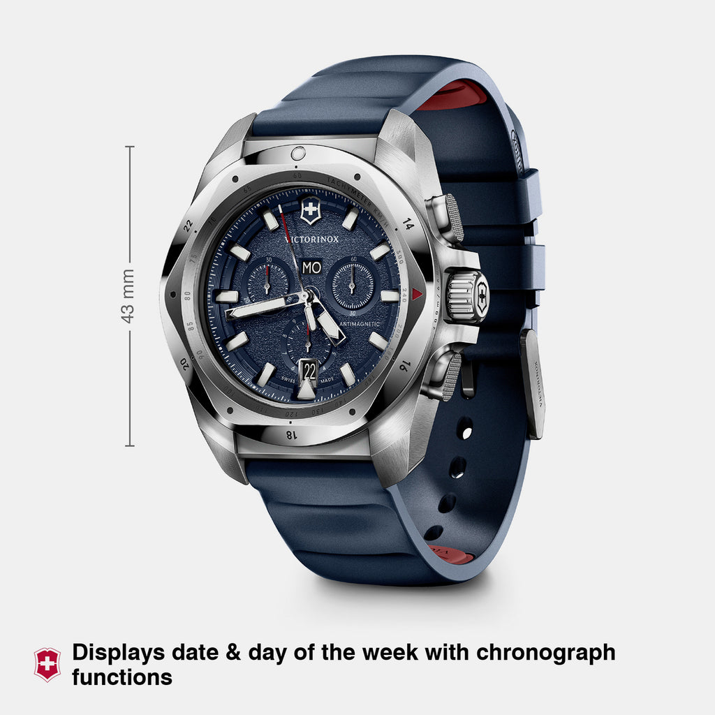 I.n.o.x. Men Quartz Blue Dial Chronograph  Rubber Watch 241984