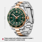 Maverick Men Quartz Green Dial Analog  Stainless Steel Watch 242008