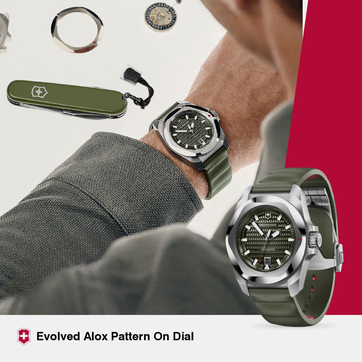 I.n.o.x. Automatic Unisex Automatic Green Dial Analog  Rubber Watch 242017.1
