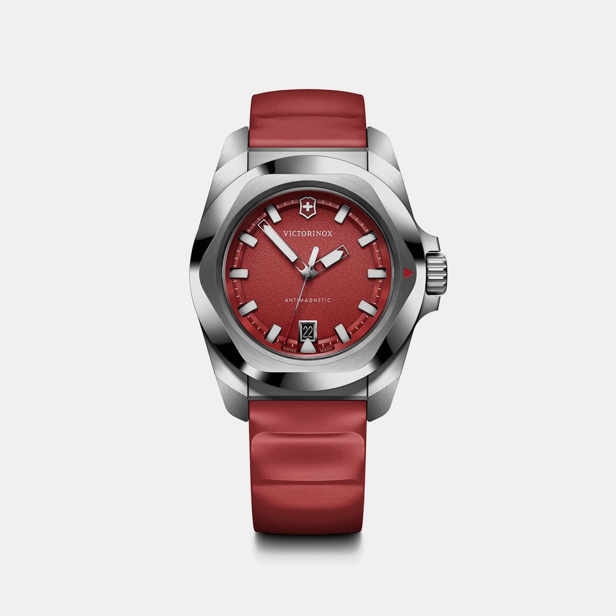 I.n.o.x Men Quartz Red Dial Analog  Rubber Watch 242029