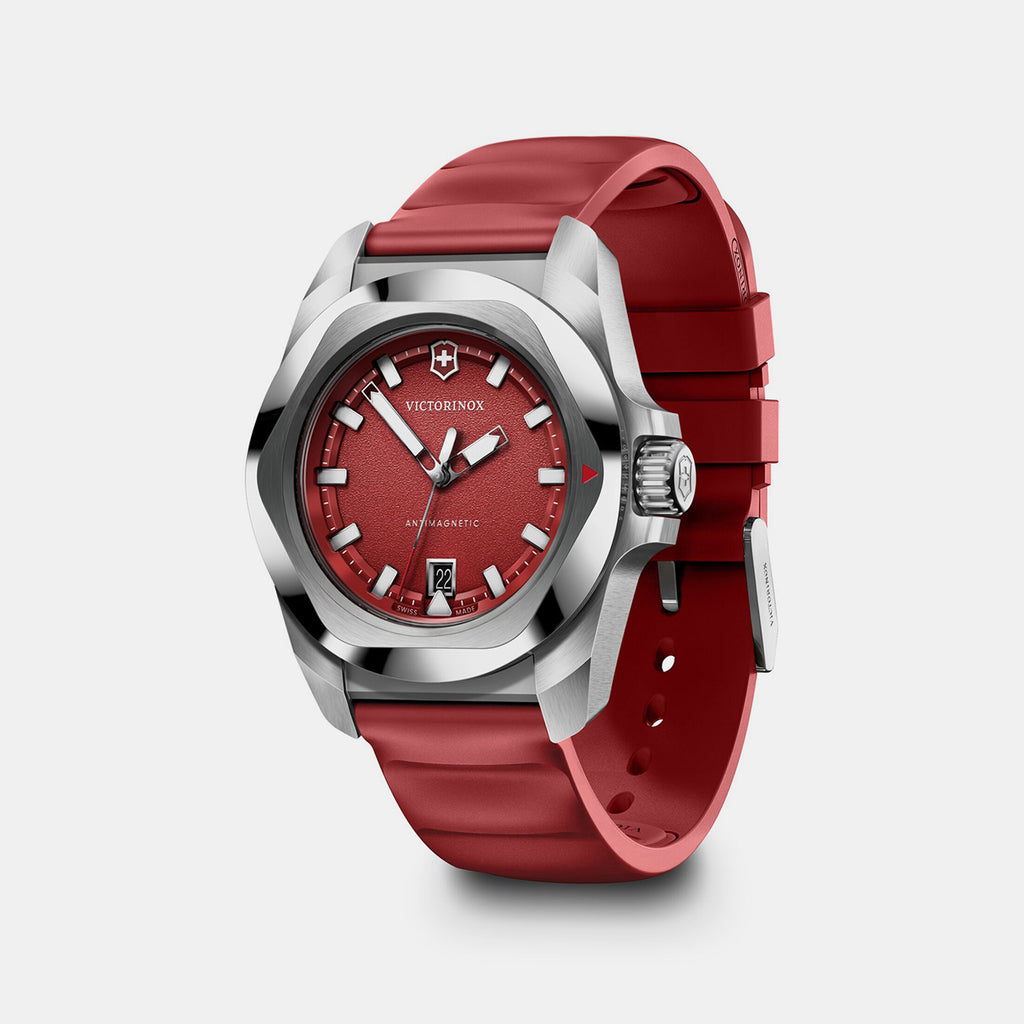I.n.o.x Men Quartz Red Dial Analog  Rubber Watch 242029