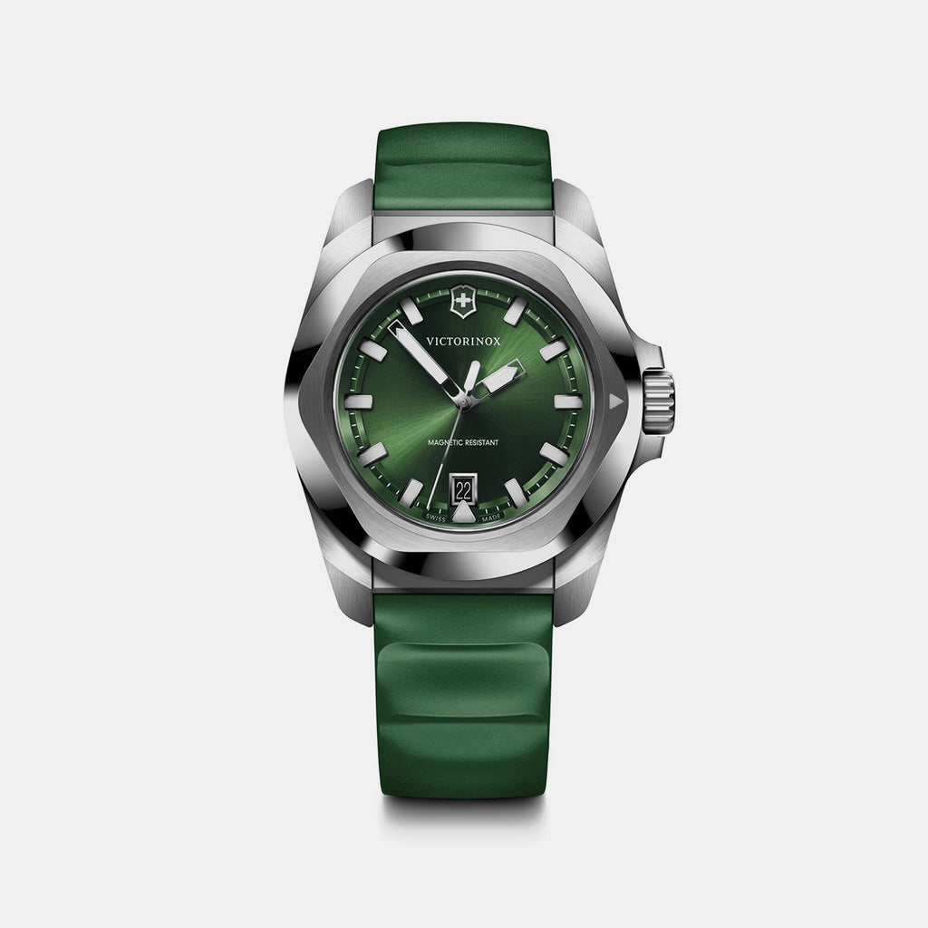 I.n.o.x. Men Quartz Green Dial Analog  Rubber Watch 242085
