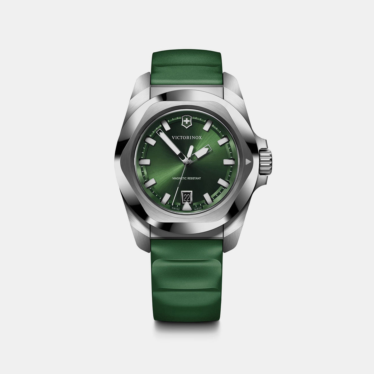 I.n.o.x. Men Quartz Green Dial Analog  Rubber Watch 242085