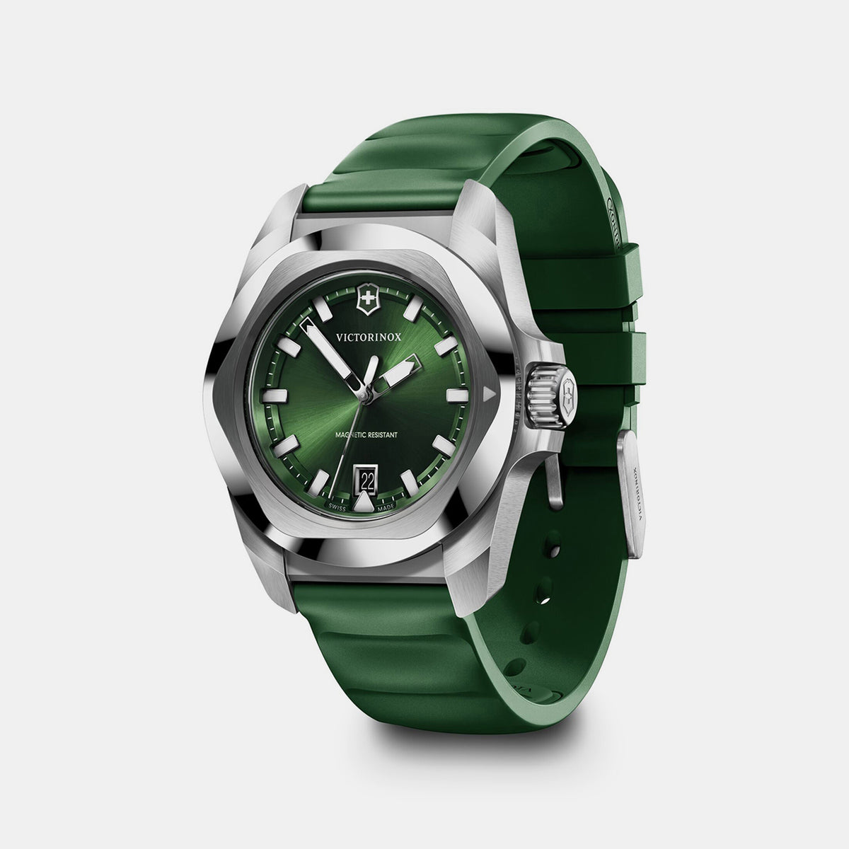 I.n.o.x. Men Quartz Green Dial Analog  Rubber Watch 242085