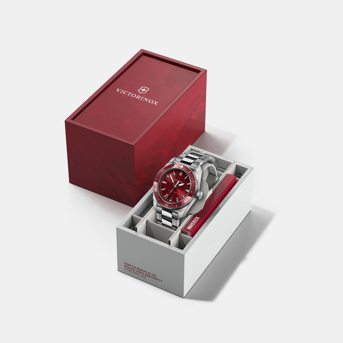 Maverick Men Quartz Red Dial Analog  Stainless steel Watch 242098