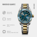 Maverick Men Quartz Blue Dial Analog  Stainless steel Watch 242103