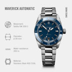 Maverick Men Mechanical Blue Dial Analog  Stainless steel Watch 242106