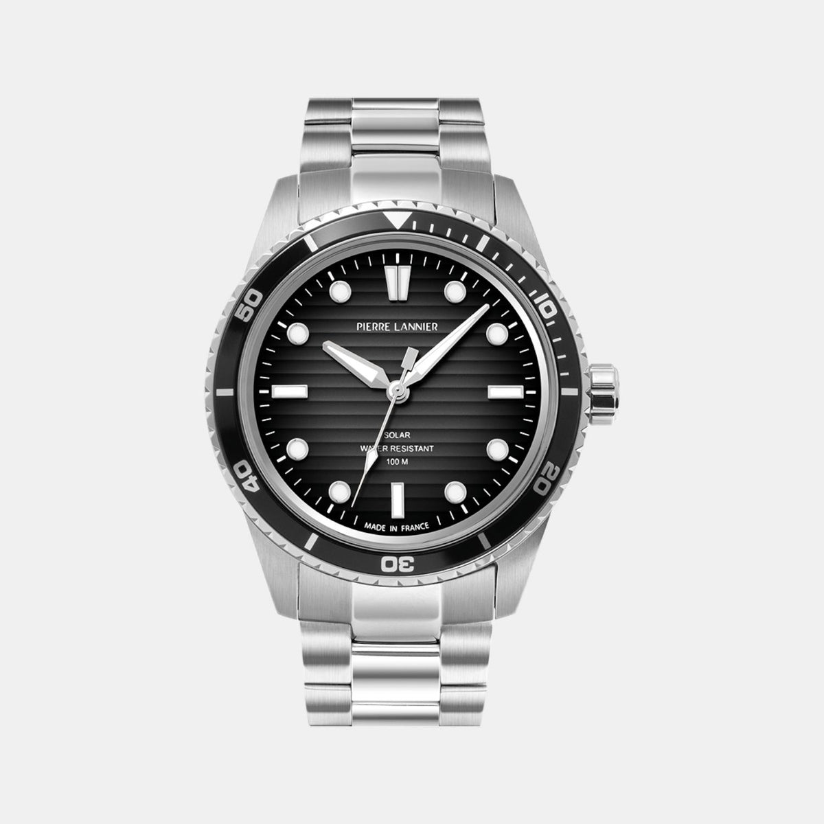 Pierre Lannier Inti Men Solar Grey Dial Analog Stainless Steel Watch 244H131-1