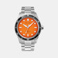 Pierre Lannier Inti Men Solar Orange Dial Analog Stainless Steel Watch 244H151-1