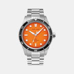 Pierre Lannier Inti Men Solar Orange Dial Analog Stainless Steel Watch 244H151-1