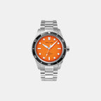 Pierre Lannier Inti Men Solar Orange Dial Analog Stainless Steel Watch 244H151-2