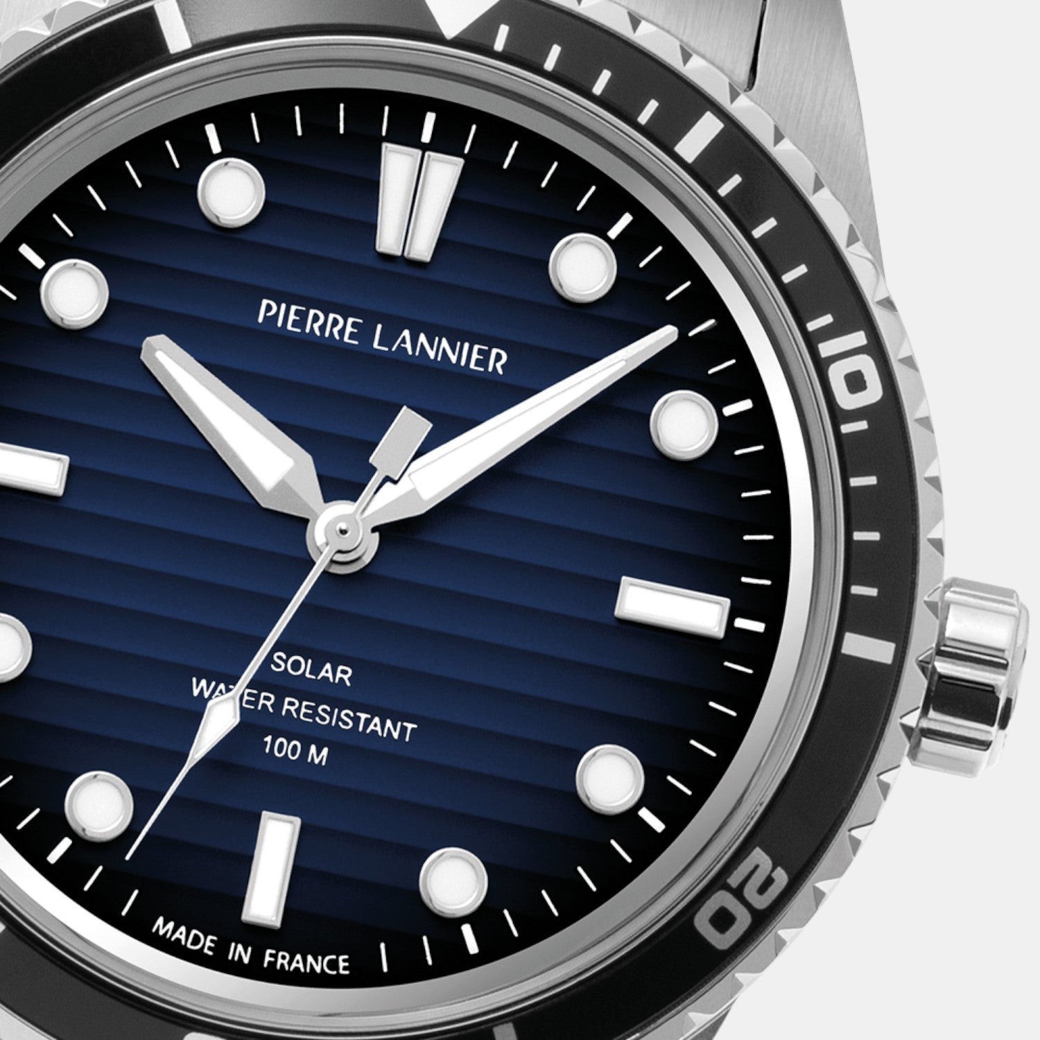 Pierre Lannier Inti Men Solar Blue Dial Analog Stainless Steel Watch 244H161-3