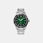 Pierre Lannier Inti Men Solar Green Dial Analog Stainless Steel Watch 244H171-2