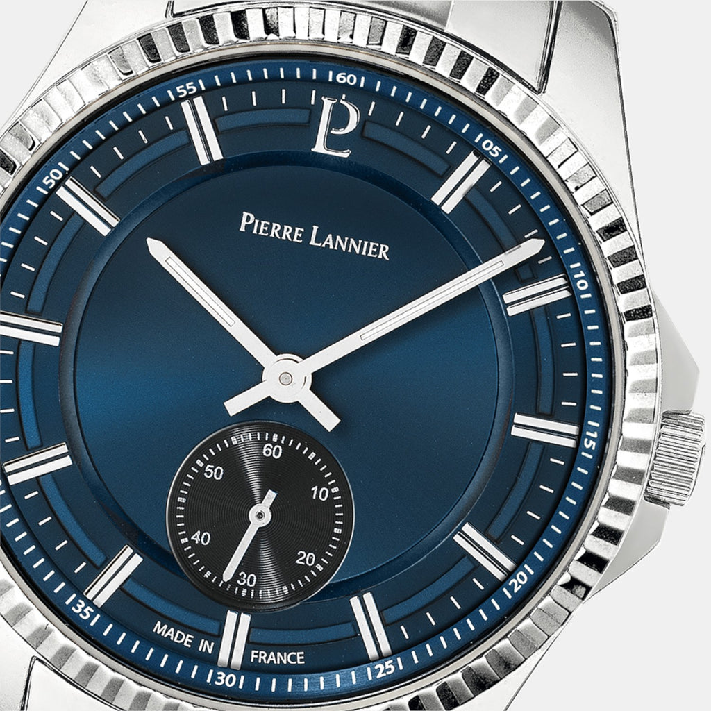Pierre Lannier Metropolitain Men Quartz Blue Dial Analog Stainless Steel Watch 246G161-2