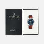 Pierre Lannier Metropolitain Men Quartz Blue Dial Analog Leather Watch 246G164-5