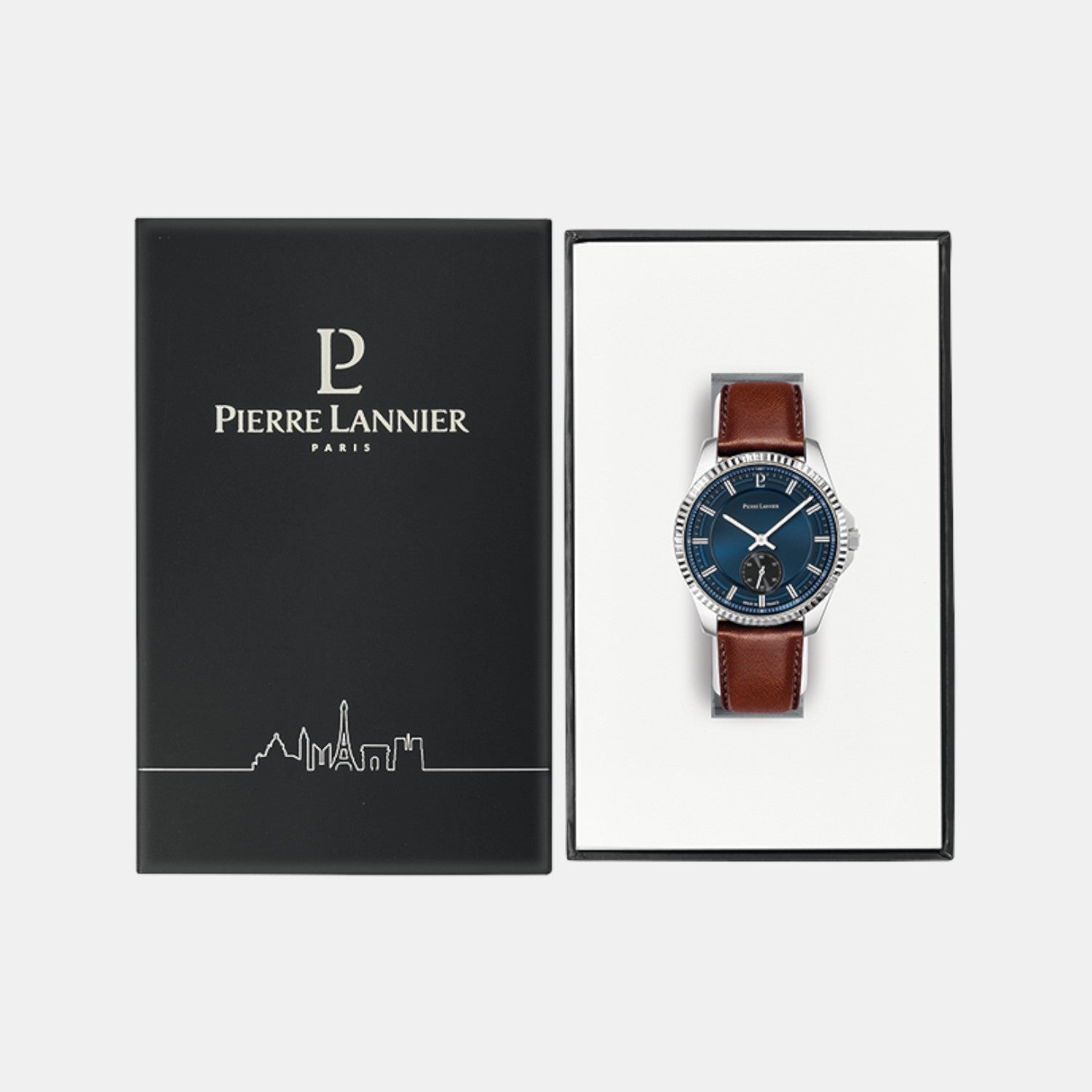 Pierre Lannier Metropolitain Men Quartz Blue Dial Analog Leather Watch 246G164-5