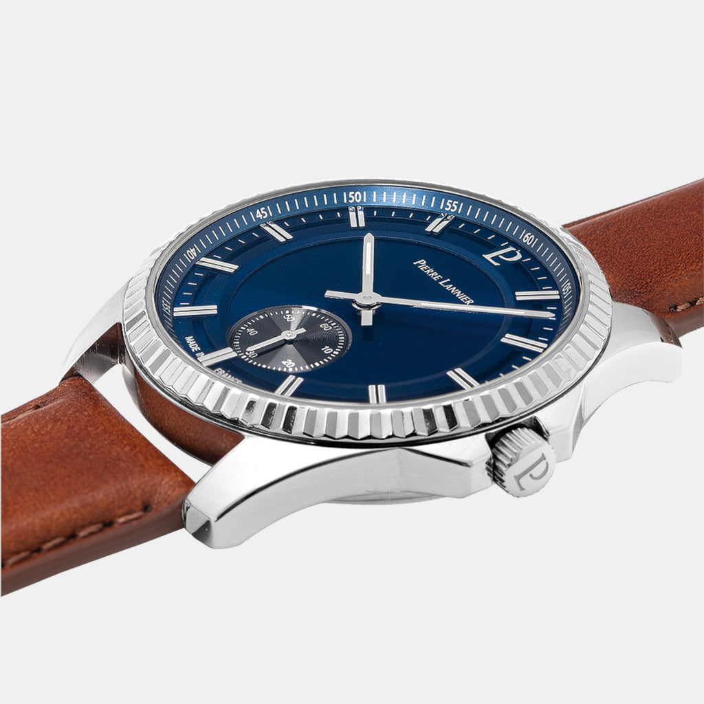 Pierre Lannier Metropolitain Men Quartz Blue Dial Analog Leather Watch 246G164-3