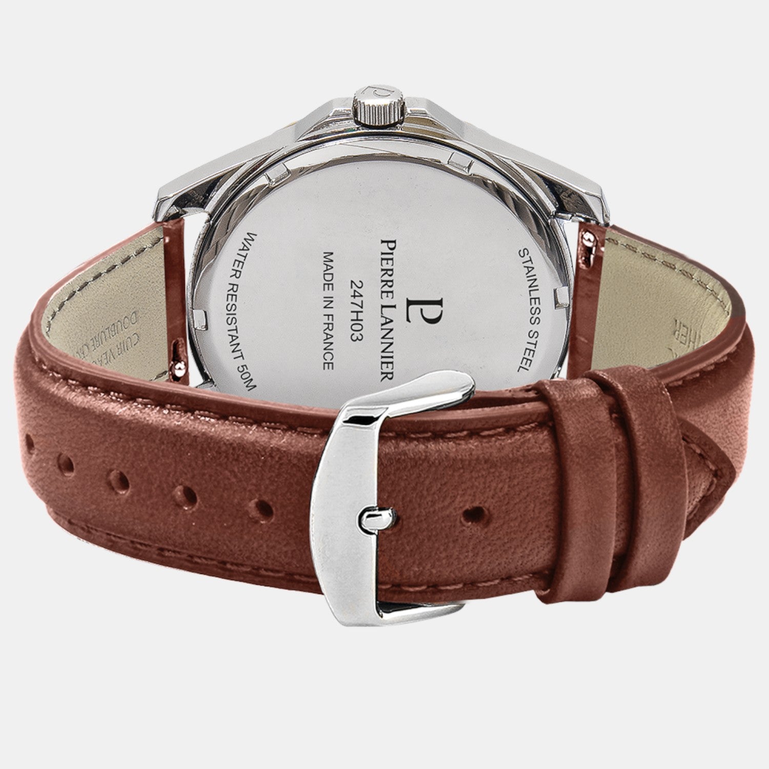 Pierre Lannier Metropolitain Men Quartz Blue Dial Analog Leather Watch 246G164-4