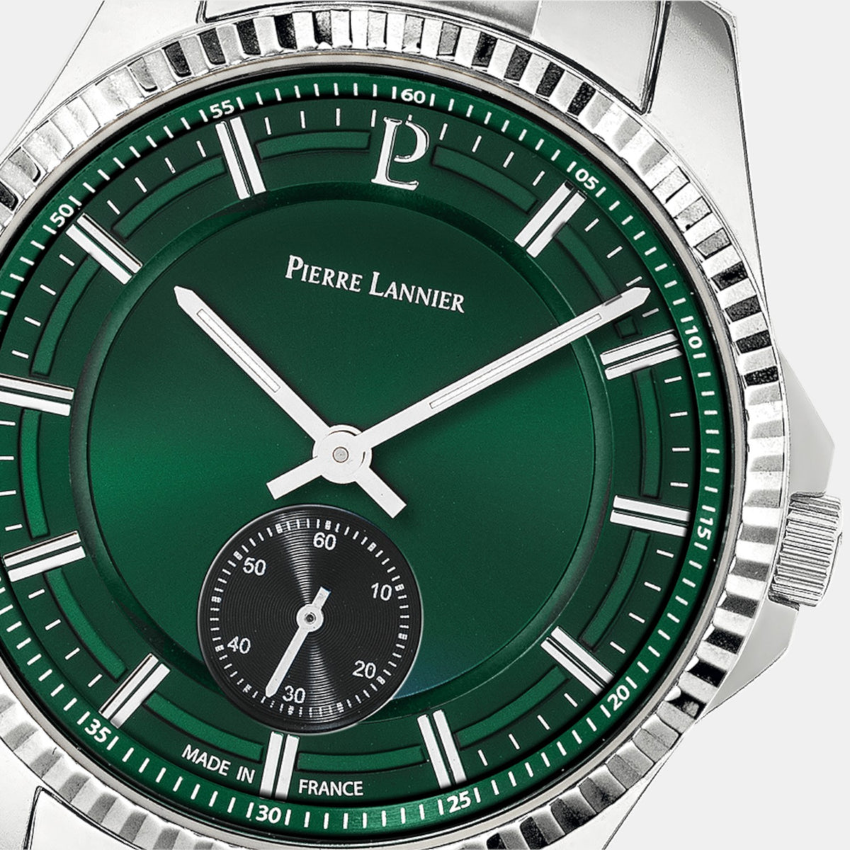 Pierre Lannier Metropolitain Men Quartz Green Dial Analog Stainless Steel Watch 246G171-2