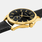 Metropolitain Men Quartz Black Dial Analog Leather Watch 247H033