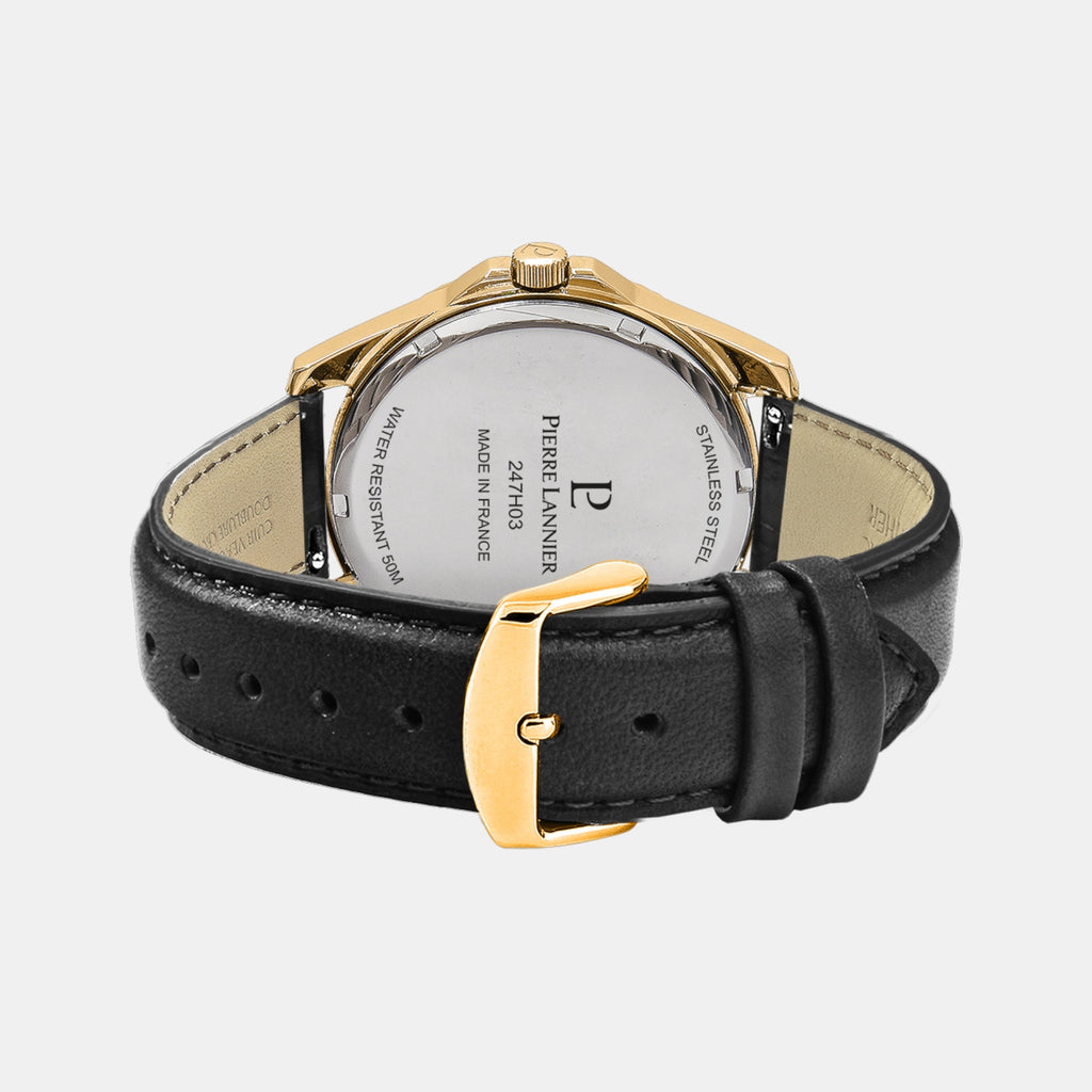 Metropolitain Men Quartz Black Dial Analog Leather Watch 247H033