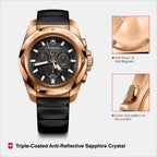 I.n.o.x. Chrono Men Quartz Black Dial Analog  Rubber Watch 249177