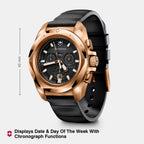I.n.o.x. Chrono Men Quartz Black Dial Analog  Rubber Watch 249177