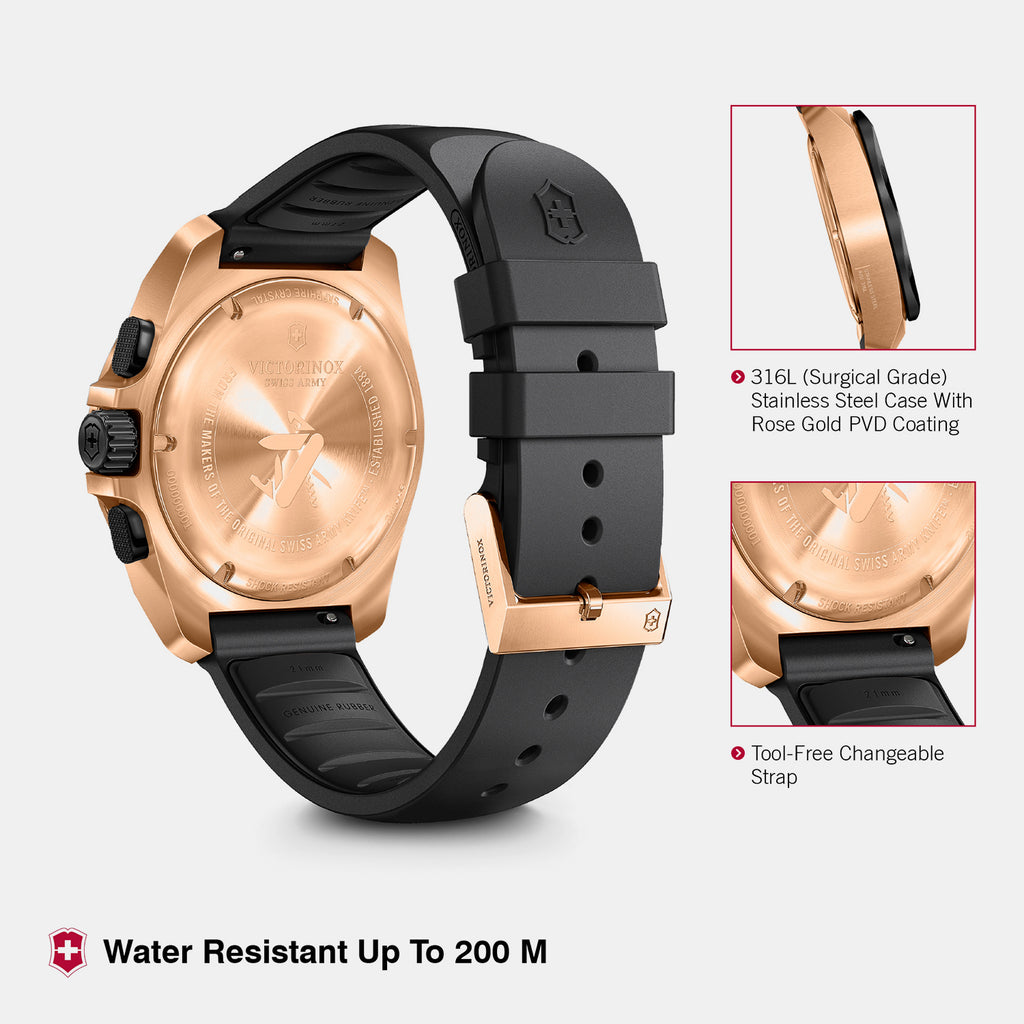 I.n.o.x. Men Quartz Black Dial Analog  Rubber Watch 249178