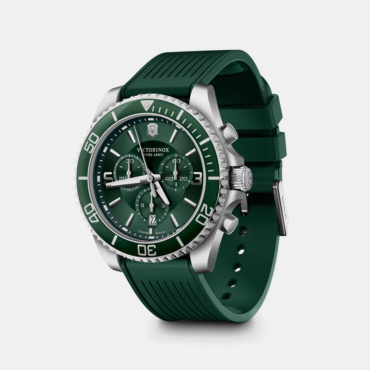 Maverick Men Quartz Green Dial Chronograph   Rubber Watch 249185
