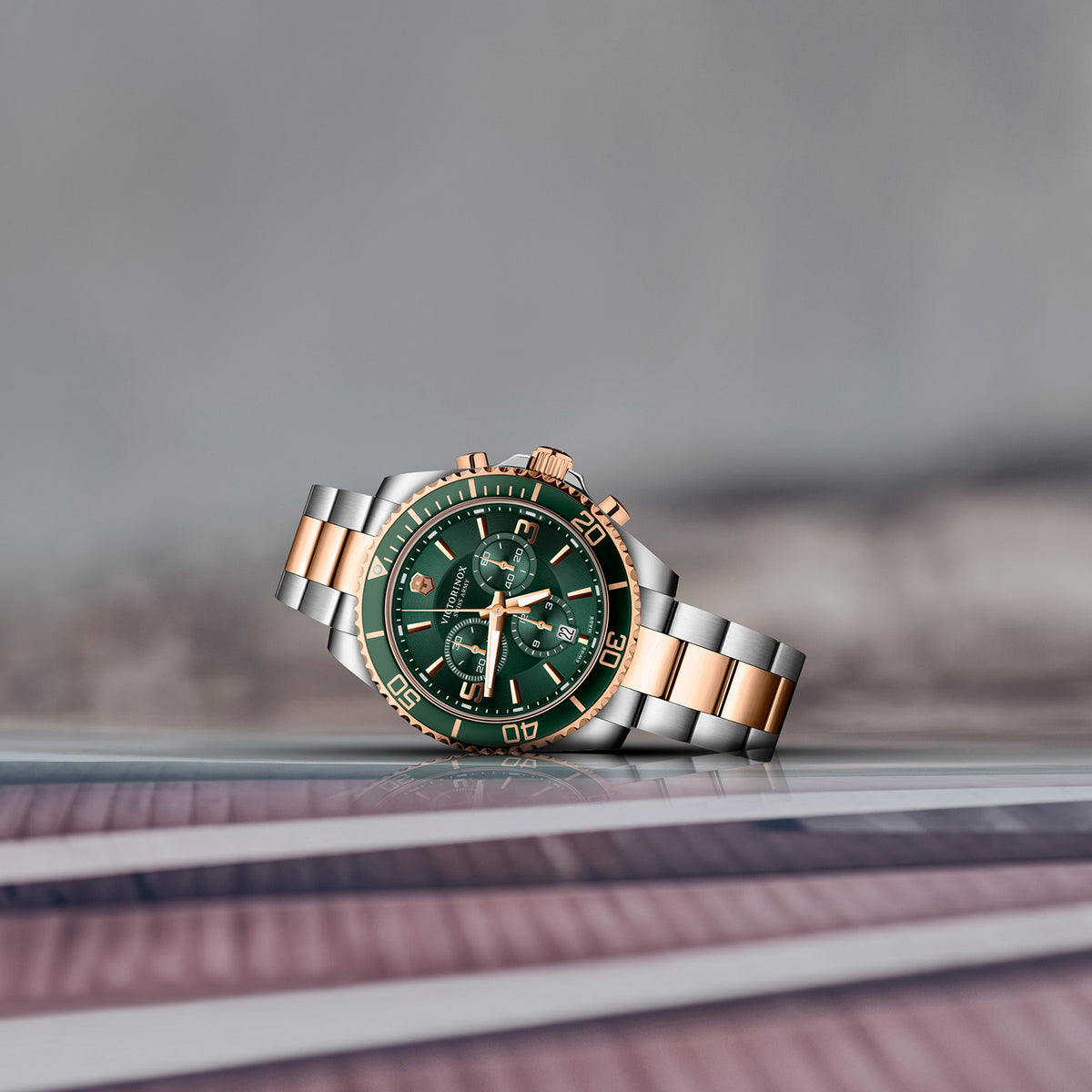 Maverick Men Quartz Green Dial Analog  Stainless Steel Watch 249186