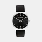 Unisex Quartz Black Dial Analog Stainless Steel Watch 25000013