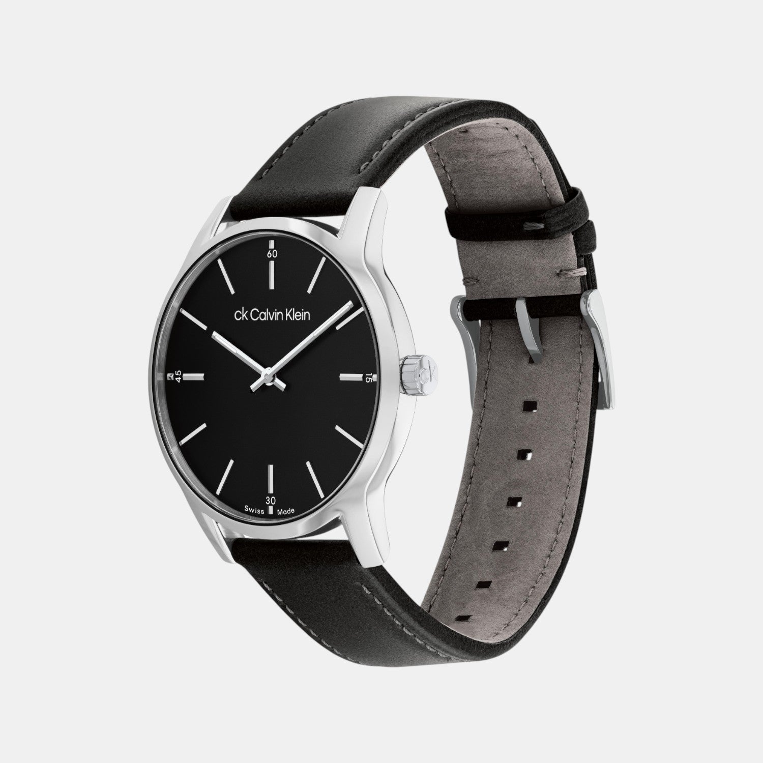 Unisex Quartz Black Dial Analog Stainless Steel Watch 25000013