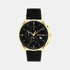 Swiss Chrono Men Quartz Black Dial Chronograph Leather Watch 25000038