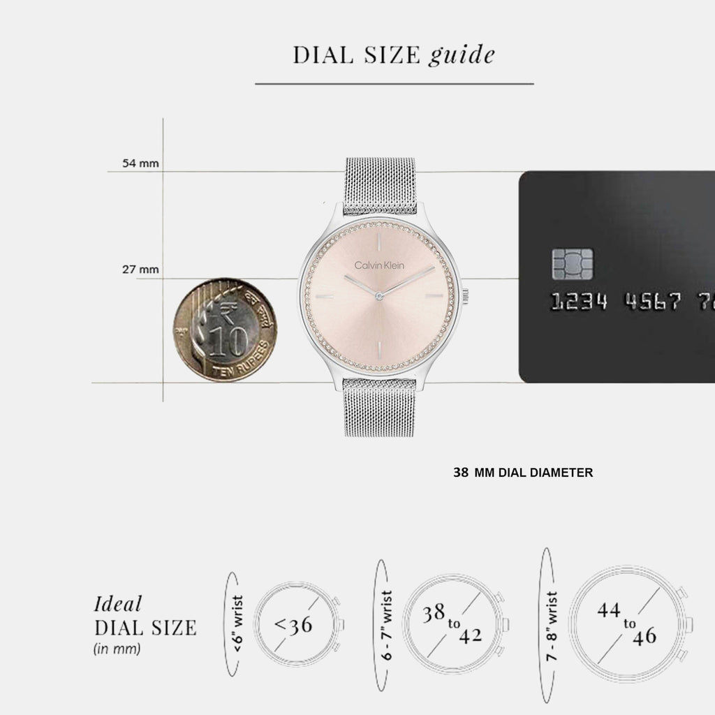 Timeless Women Quartz Pink Dial Analog Mesh Watch 25100004