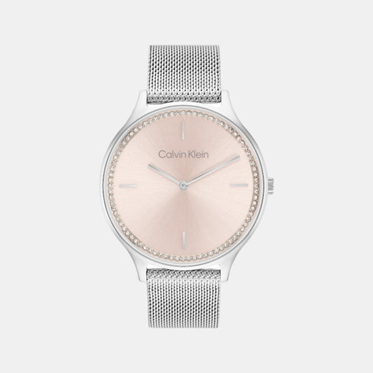 Quartz Women Analog Blush Mesh Watch 25100004