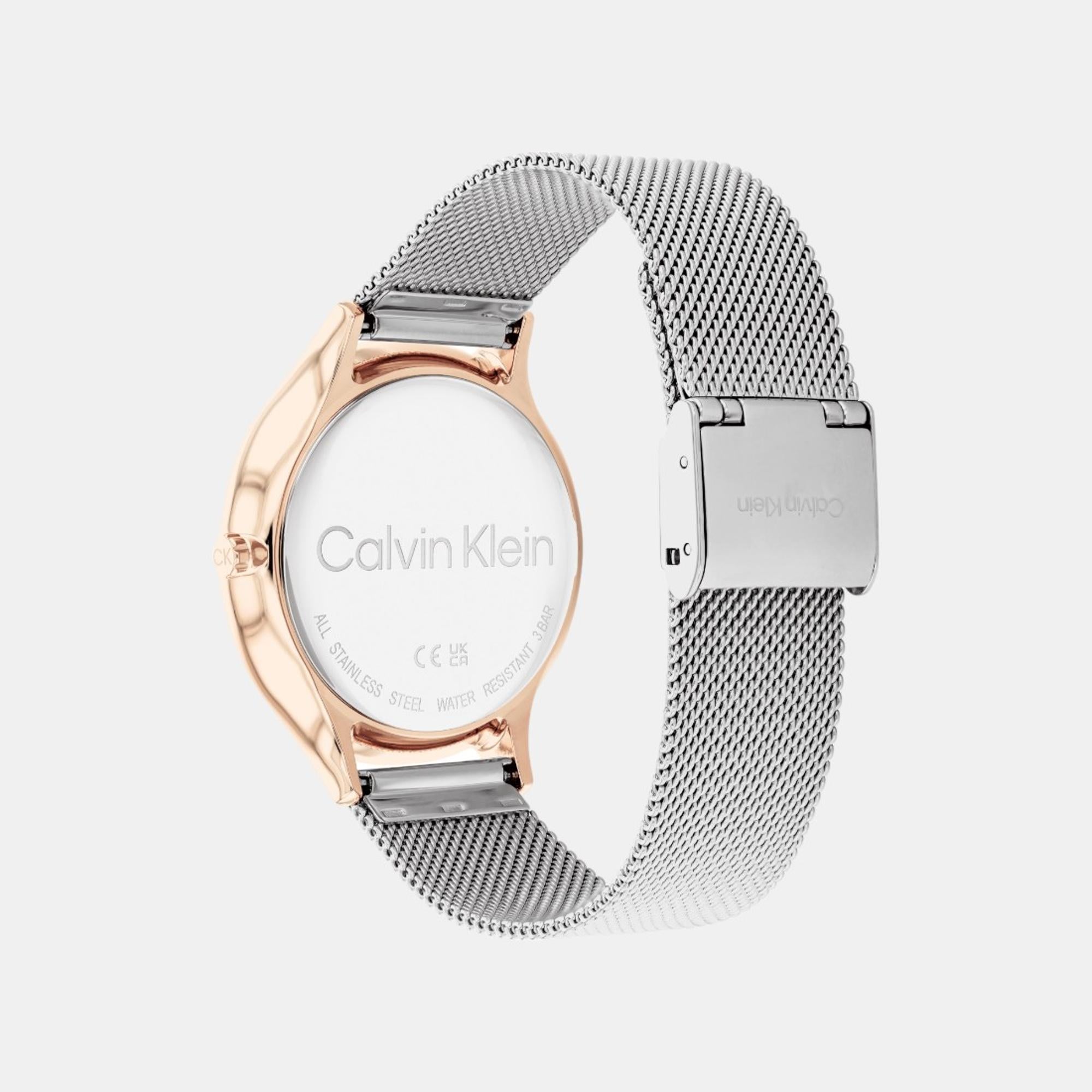 Calvin Klein Women Round Silver watch
