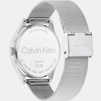 Women Automatic Silver White Dial Analog Stainless Steel Watch 25100010